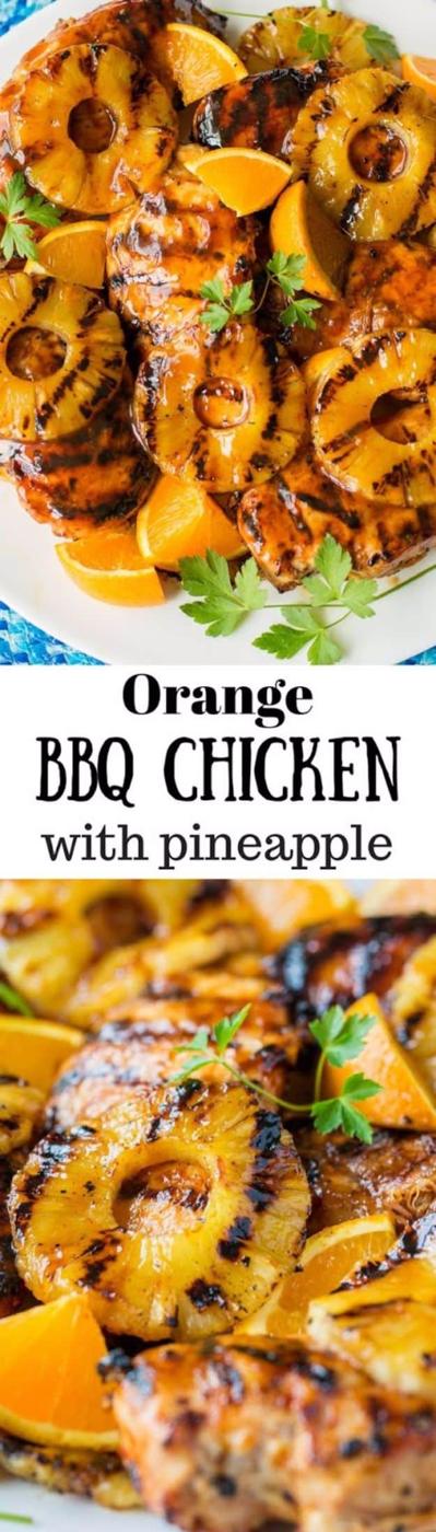 Best Barbecue Recipes - Orange Barbecue Grilled Chicken - Easy BBQ Recipe Ideas for Lunch, Dinner and Quick Party Appetizers - Grilled and Smoked Foods, Chicken, Beef and Meat, Fis