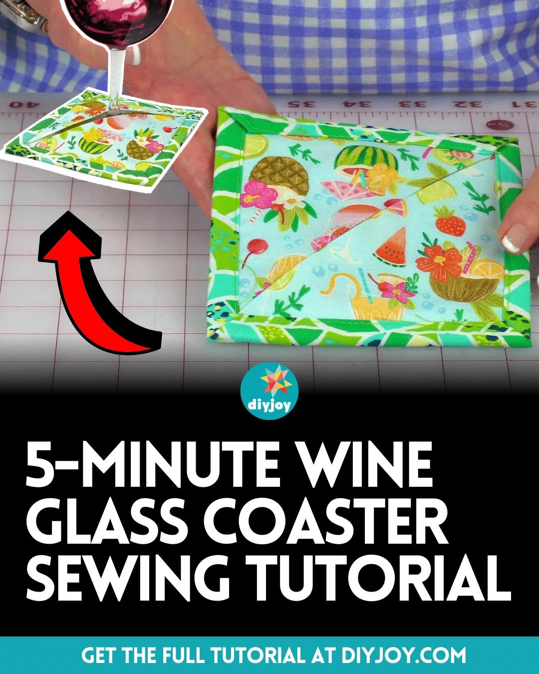 Easy 5-Minute Wine Glass Coaster Sewing Tutorial