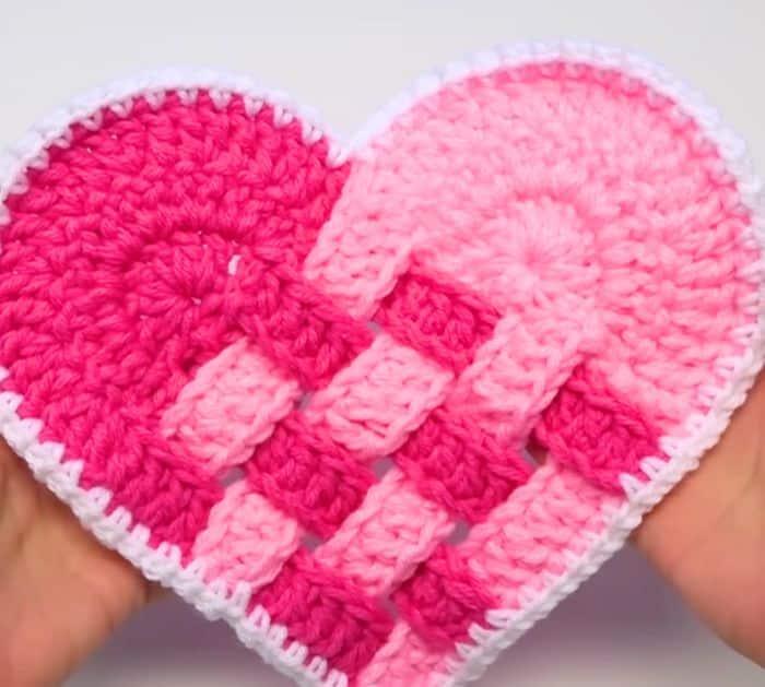 Easy Woven Heart Crochet Tutorial