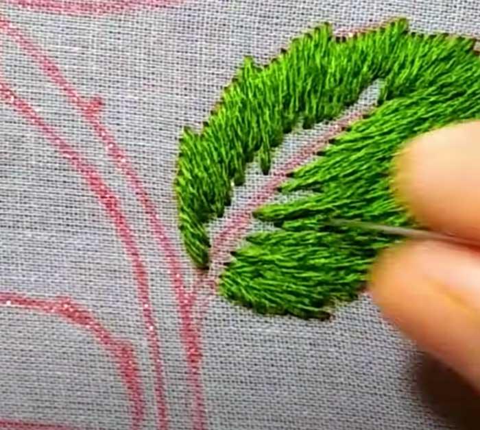 Green Leafs Embroidered - Embroidery Tutorial