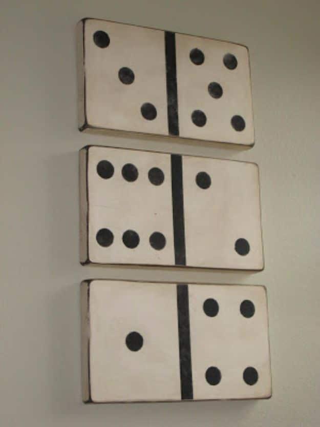 DIY Media Room Ideas - Dominoes Wall Hanging - Do It Yourslef TV Consoles, Wall Art, Sofas and Seating, Chairs, TV Stands, Remote Holders and Shelving Tutorials - Creative Furnitur