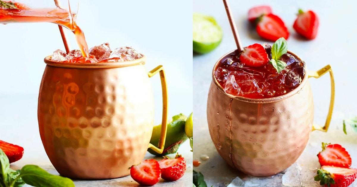 How To Make Strawberry Basil Moscow Mules