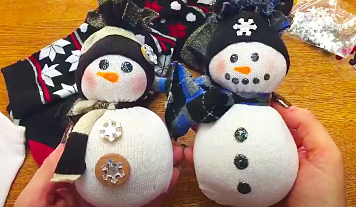 Dollar Tree DIY Scented Sock Snowman