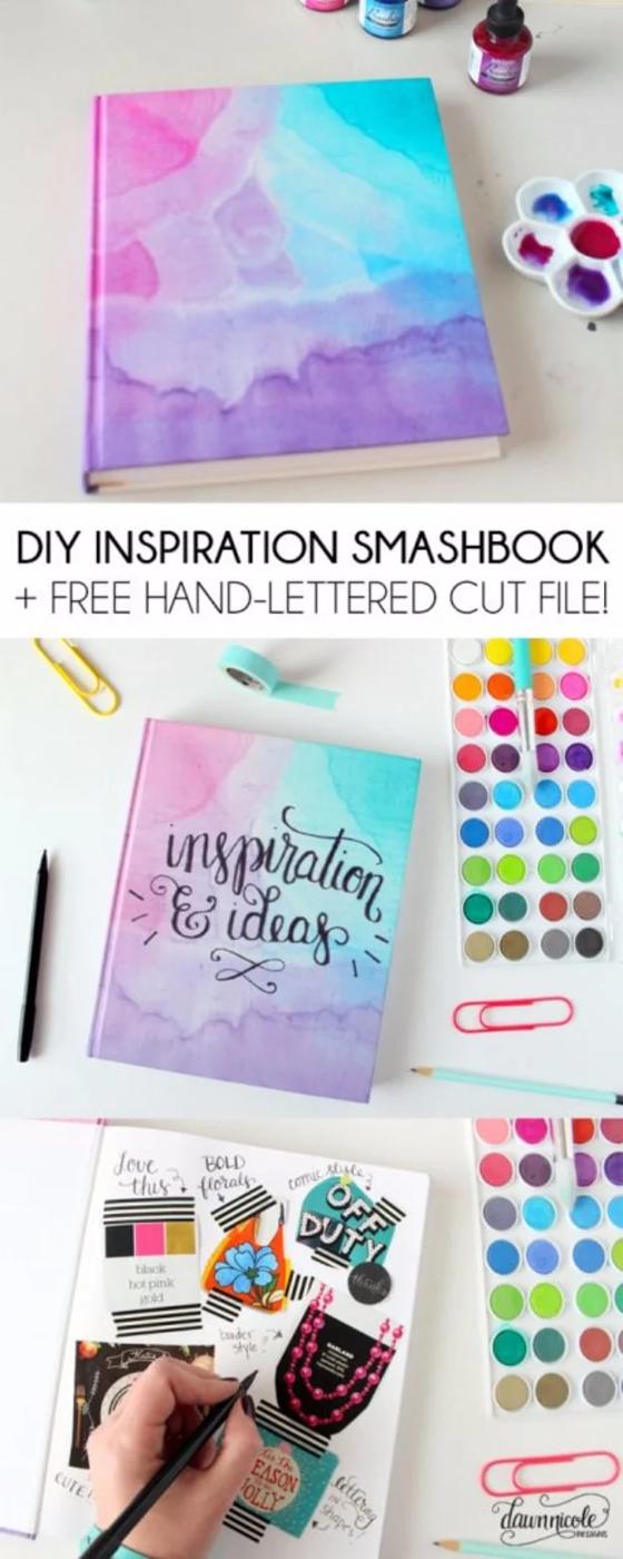 DIY Inspiration Smashbook, a DIY gift for girls, a thoughtful homemade option instead of a store gift