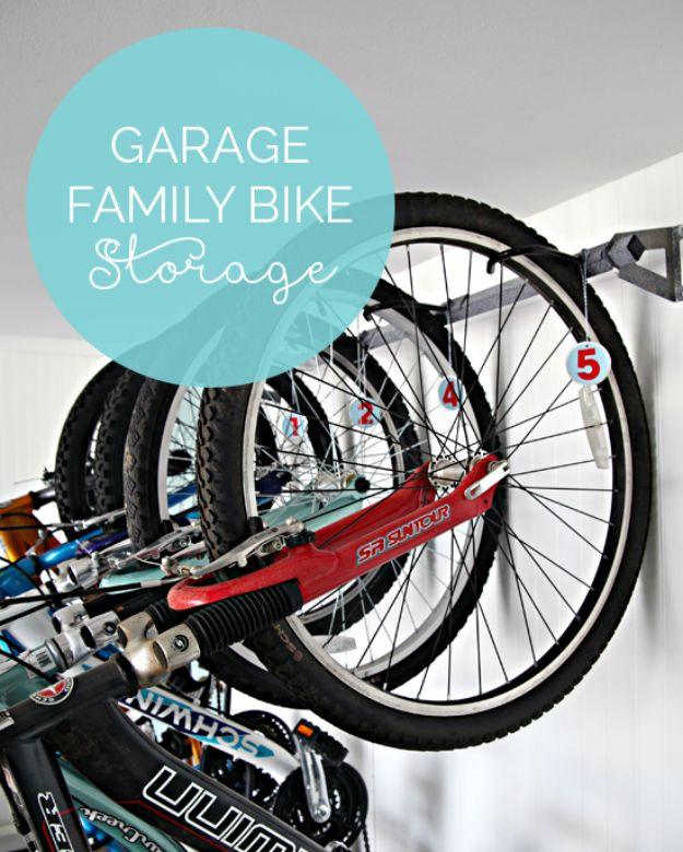 Family Bike Storage, a garage storage idea, simple enough for a first try and a satisfying finish for not much work