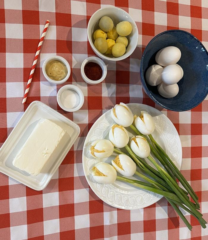 Easy deviled egg bouquet tutorial — egg bouquet making up