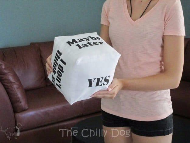 DIY Pillows and Creative Pillow Projects - Decision Cube Pillow Tutorial - Decorative Cases and Covers, Throw Pillows, Cute and Easy Tutorials for Making Crafty Home Decor - Sewing
