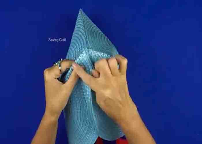 Sewing the placemats together to make a bag
