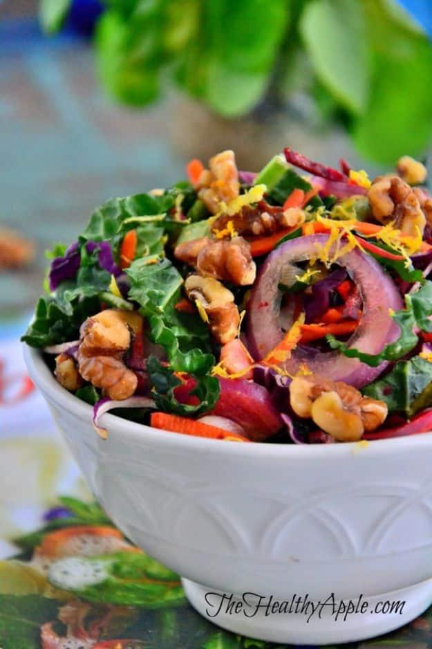 Confetti Chopped Kale, Walnut and Beet Salad, simple to prep ahead for a crowd and a treat that feels like a genuine occasion