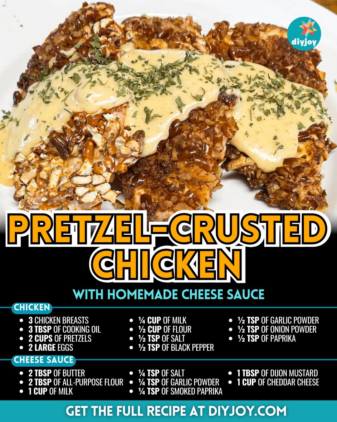 Easy Pretzel-Crusted Chicken with Cheese Sauce Recipe