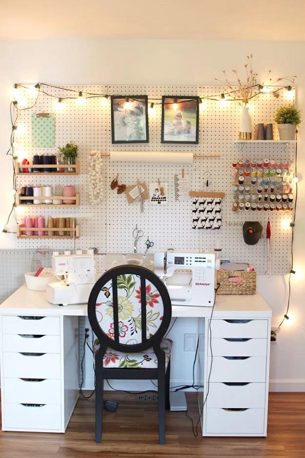 Sewing Sanctuary, simple to scale to fit almost any space and a great fix using stuff you already have on a shelf