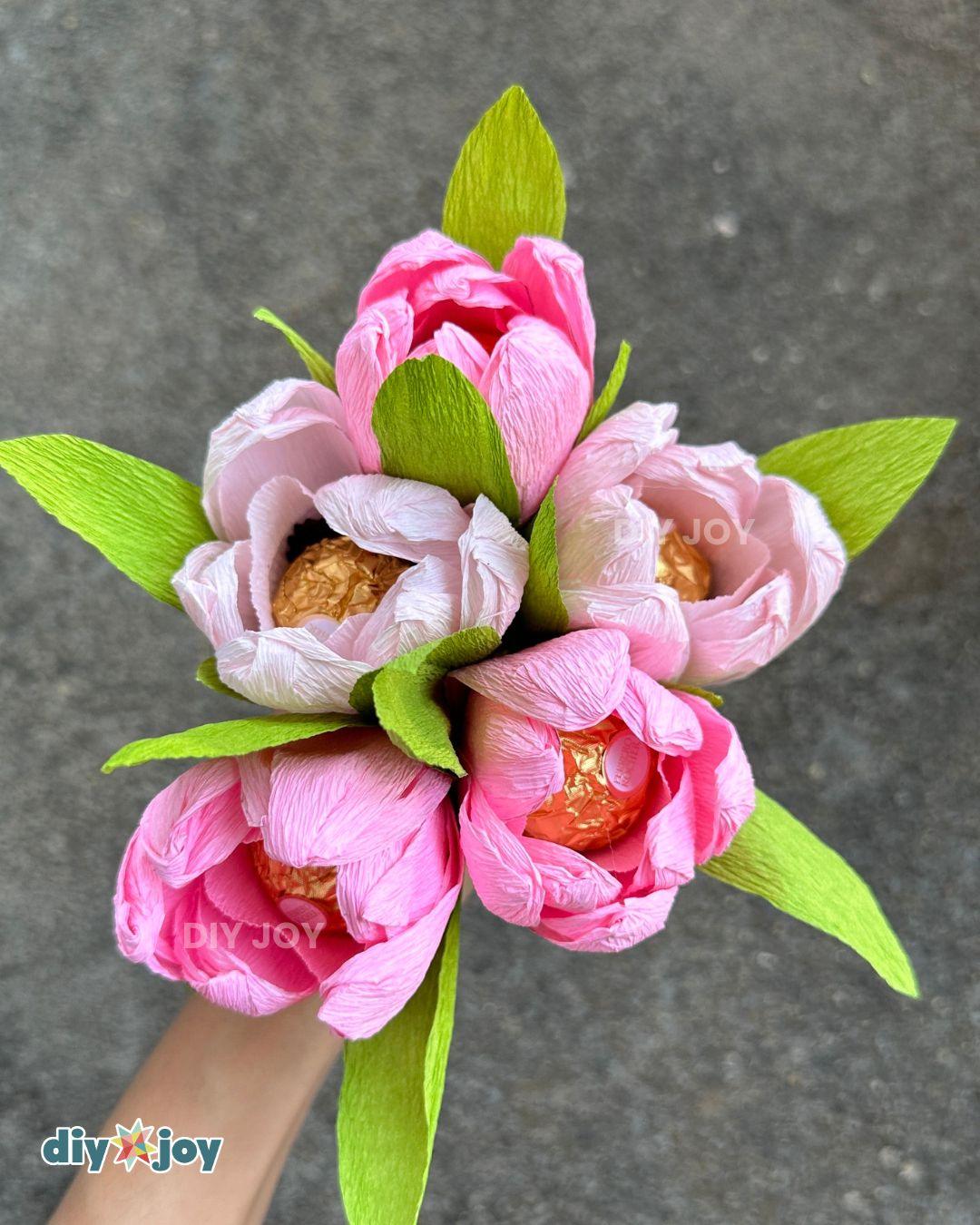 Homemade Paper Tulips Chocolate — chocolate flowers