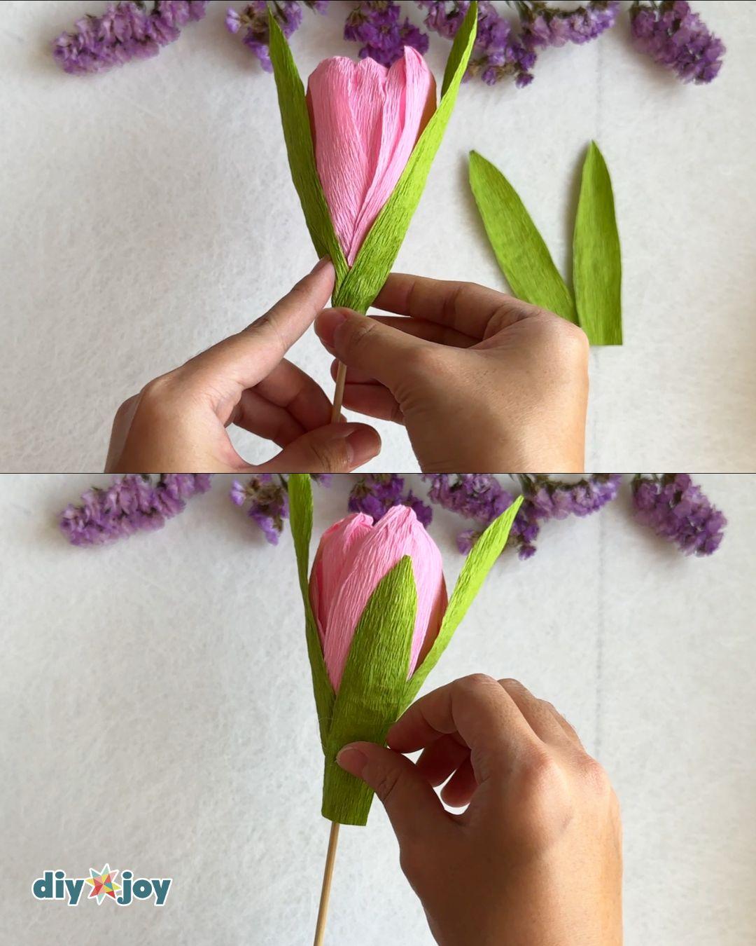 Homemade Paper Tulips Chocolate — how to make paper flowers