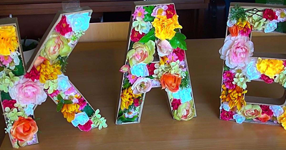 DIY Floral Monogram Letters