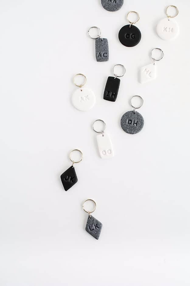 DIY Monogram Clay Key Chains, flexible enough to adjust as you go and a sweet little detail guests always notice
