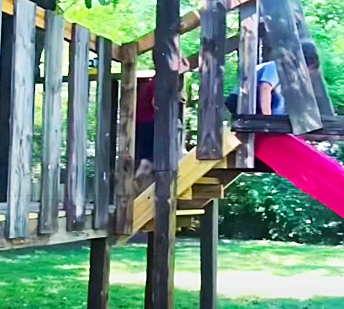 Install A Slide Inside The Family Tree Fort
