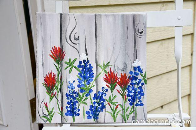 Paint Texas Bluebonnets, low key enough for a solo evening in and a charm that beats anything from a catalog