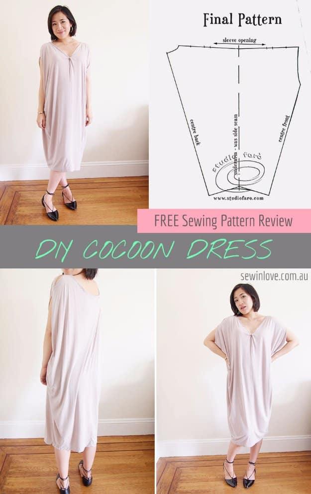 DIY Cocoon Dress, a practical handmade piece for everyday wear and a creative way to use up fabric scraps