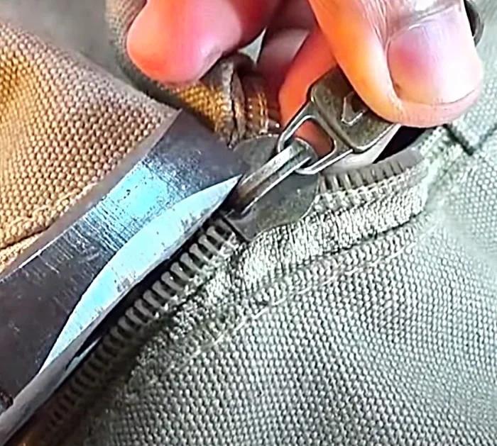 Use Pliers To Fix A Zipper While The Zipper Is Still In Position
