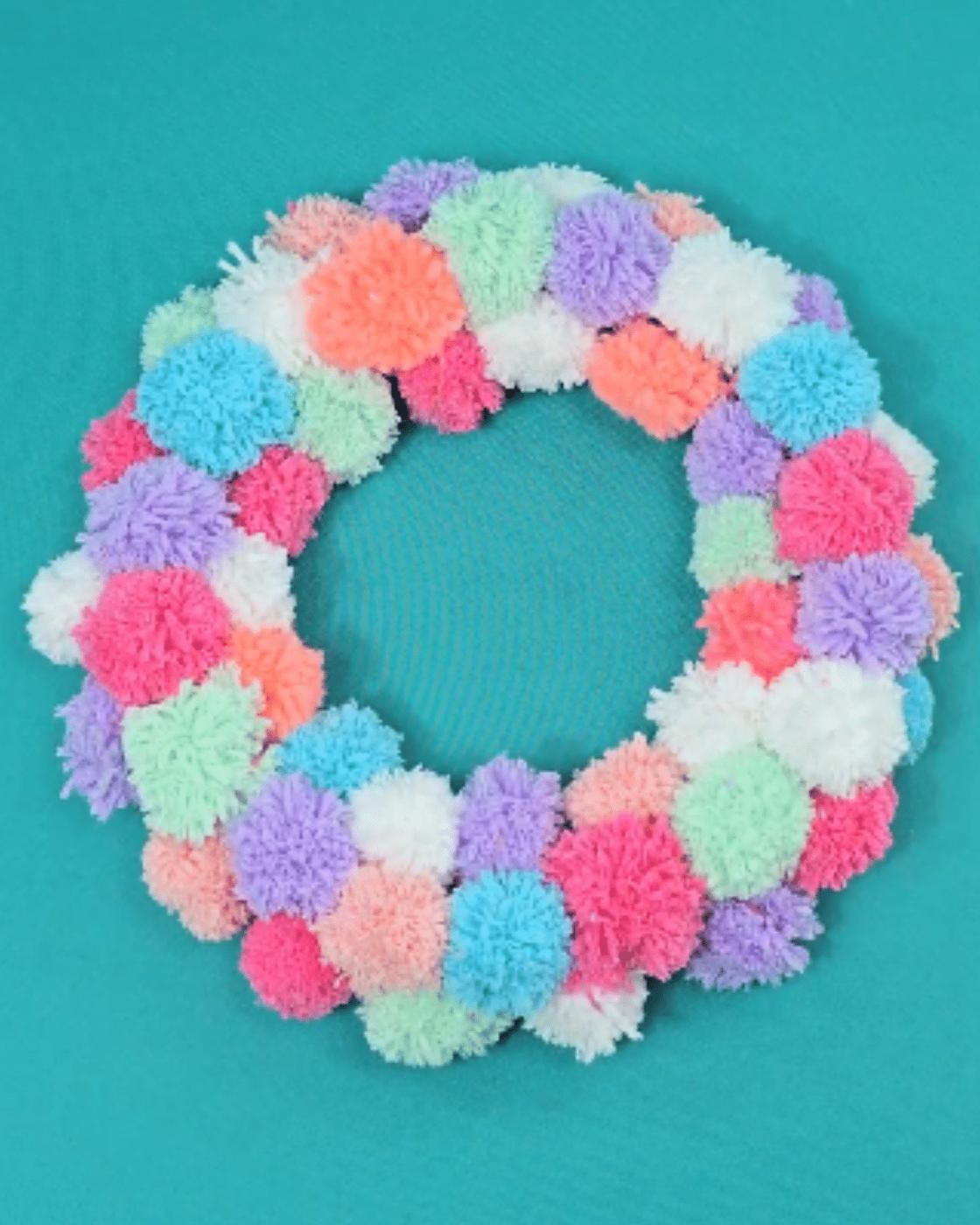 Pom Pom Wreath — how to make pom pom wreath