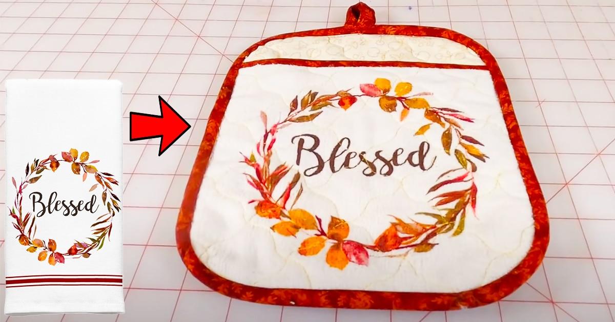 DIY Oven Mitt Using A Kitchen Towel