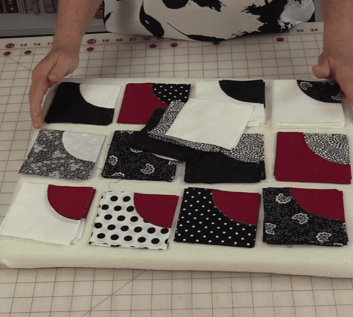 Materials for Drunkard Path Quilt