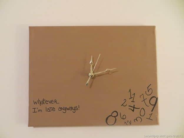 DIY Clocks - DIY Whatever I’m Late Anyways Clock - Easy and Cheap Home Decor Ideas and Crafts for Wall Clock - Cool Bedroom and Living Room Decor, Farmhouse and Modern