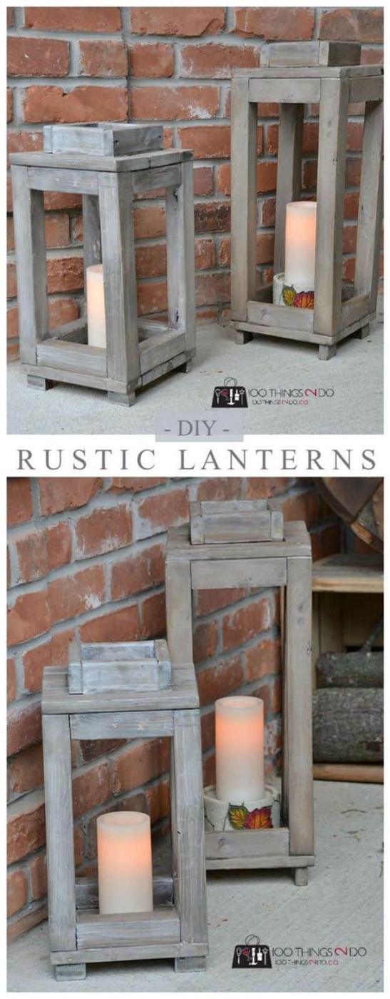 DIY Wood Lanterns, a welcoming outdoor touch, and a look that gets noticed the moment guests walk in