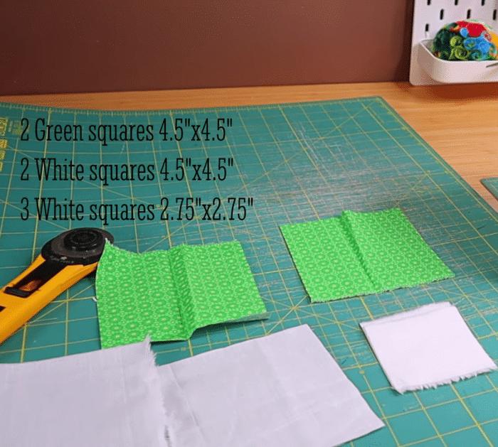 Materials for Old Maid's Puzzle Quilt Block