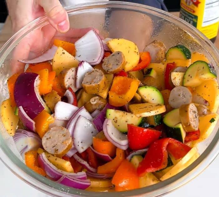 Air Fryer Sausage and Vegetables Recipe Instructions