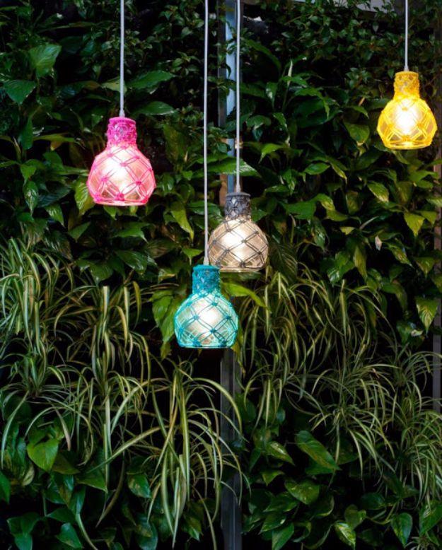 Playful Macrame Lanterns, an easy way to bring texture into a room and an easy macrame project for beginners