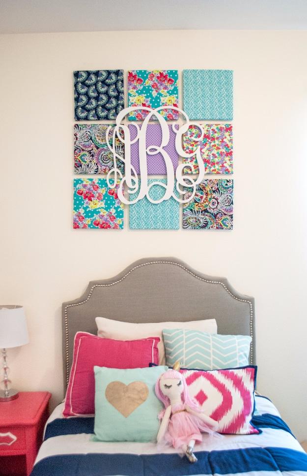 DIY Wall Art Ideas for the Bedroom - Fabric Wall Art DIY - Rustic Decorating Projects For Bedroom, Brilliant Wall Art Projects, Creative Wall Art, Do It Yourself Crafts, Easy Wall