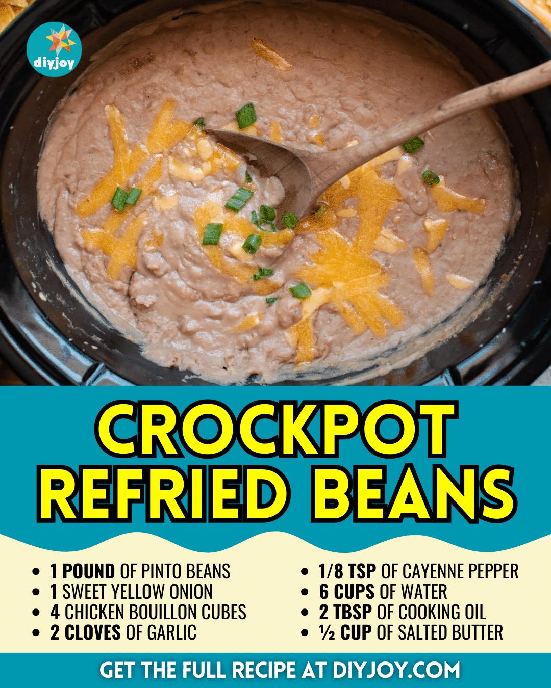 Easy Crockpot Refried Beans Recipe