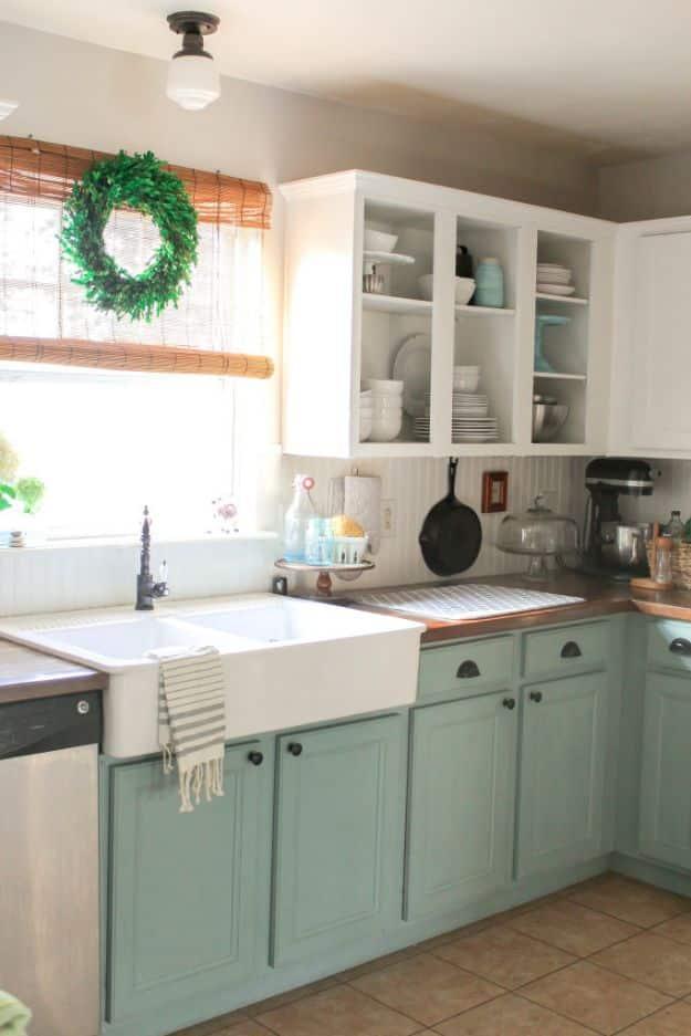 Chalk Paint Kitchen Cabinet Refresh, easy enough for a first attempt at the trick and a detail that friends always ask about