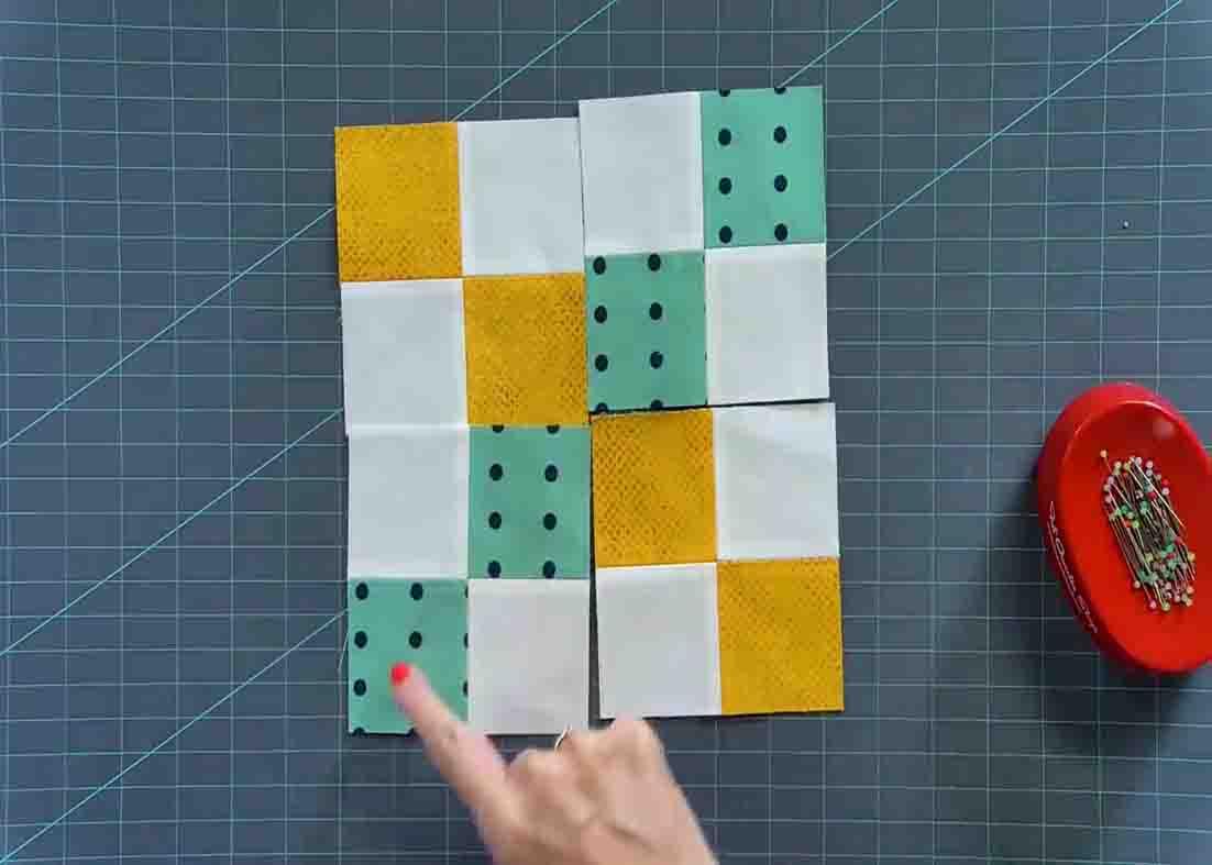 Assembling the shortbread quilt blocks