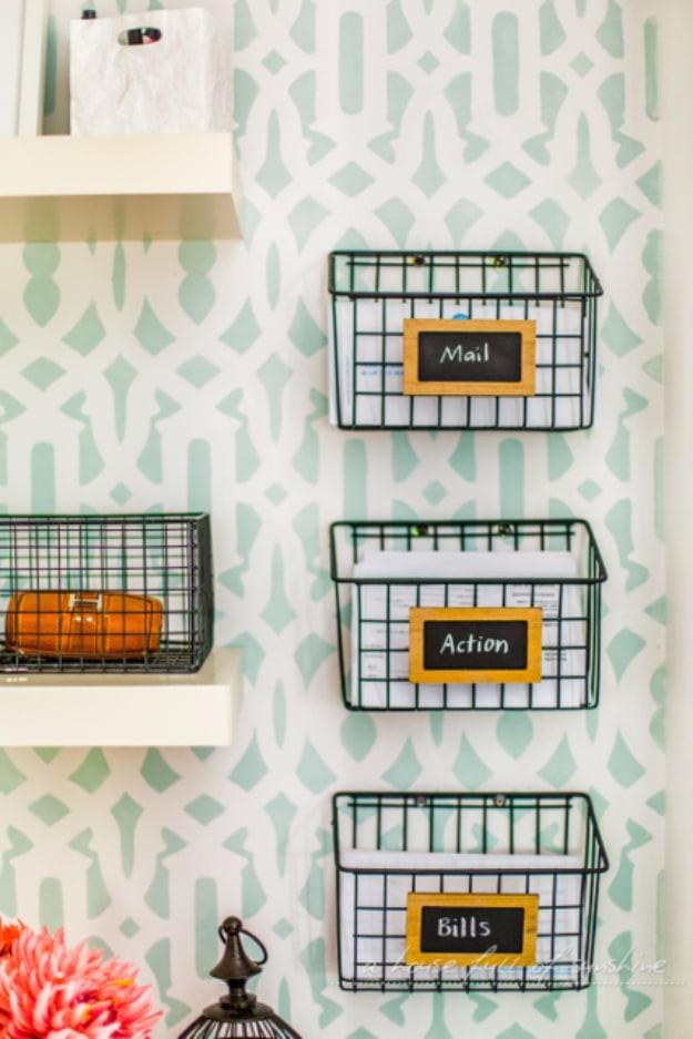 DIY Industrial Wire Baskets, low effort once the supplies are laid out and a look that outshines anything bought ready made