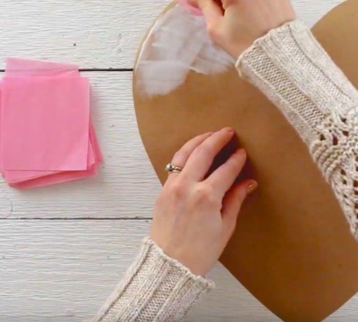 Learn to make a a quick easy DIY Tissue Paper Heart Craft for Valentines Day