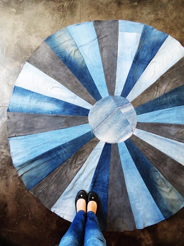 Old Denim Rug, no power tools required for the basic build and something worth showing off once it is done