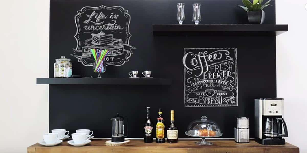 What A Great Way To Re-Design A Boring Wall With An Eye Catching Coffee Bar (Watch!)