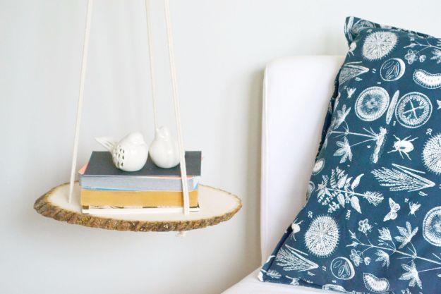 DIY Hanging Bedside Wood Shelf, a cozy bedroom accent worth the weekend project and an easy weekend build using basic tools