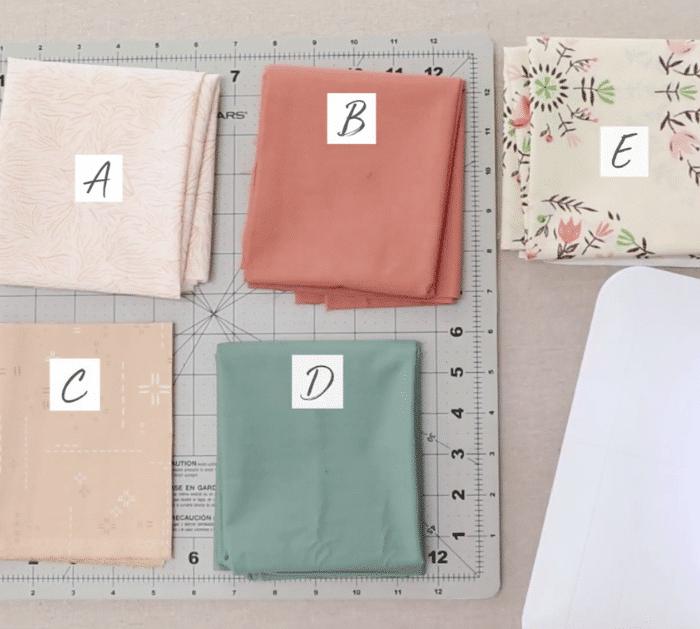 Materials for Iris Quilt Block