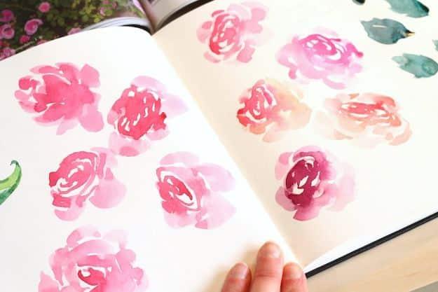 Watercolor Tutorials and Techniques - Watercolor Tutorial Roses - How To Paint With Watercolor - Make Watercolor Flowers, Ocean, Sky, Abstract People, Landscapes, Buildings, Animal