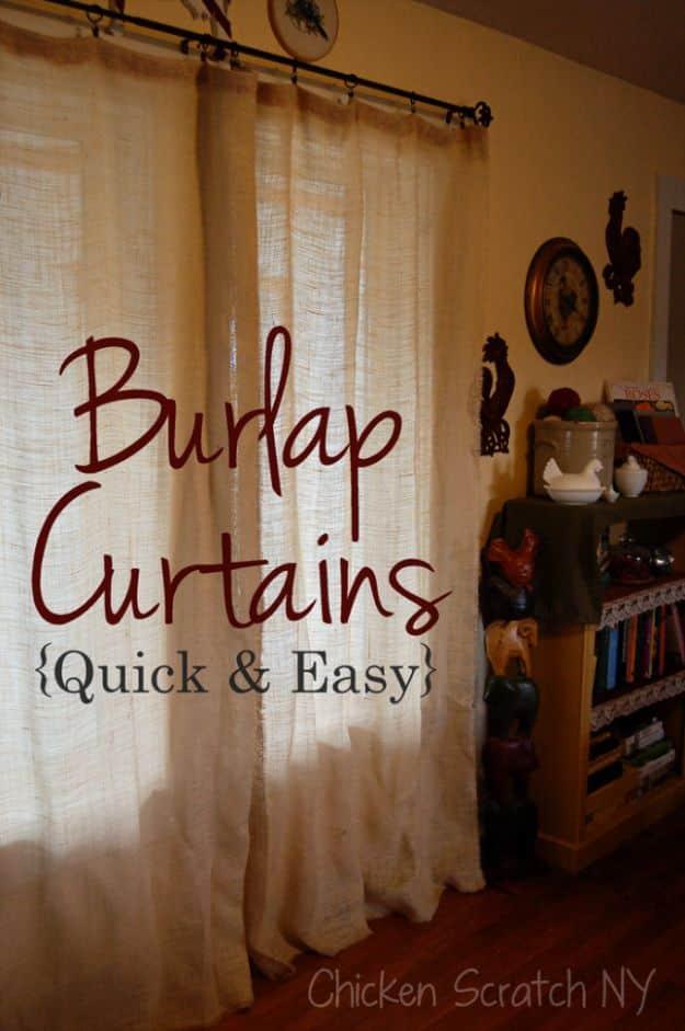 Floor Length Burlap Curtains, a project worth repeating every year and a piece that looks far pricier than it is