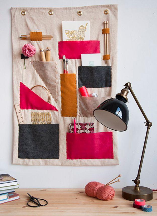 Organizing Ideas for Your Life - DIY Fabric Wall Organizer - Easy Crafts and Cool Ideas for Getting Organized - Best Ways to Get Organized - Things to Make for Being More Efficient