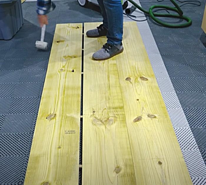 Build A Desk Using Dowel And Two By Eight Lumber