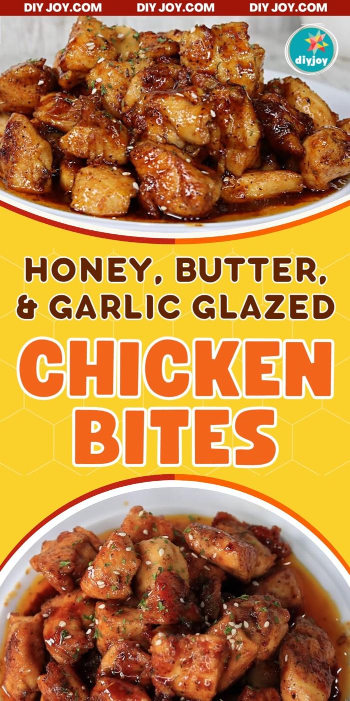Honey, Butter, _ Garlic Glazed Chicken Bites Recipe