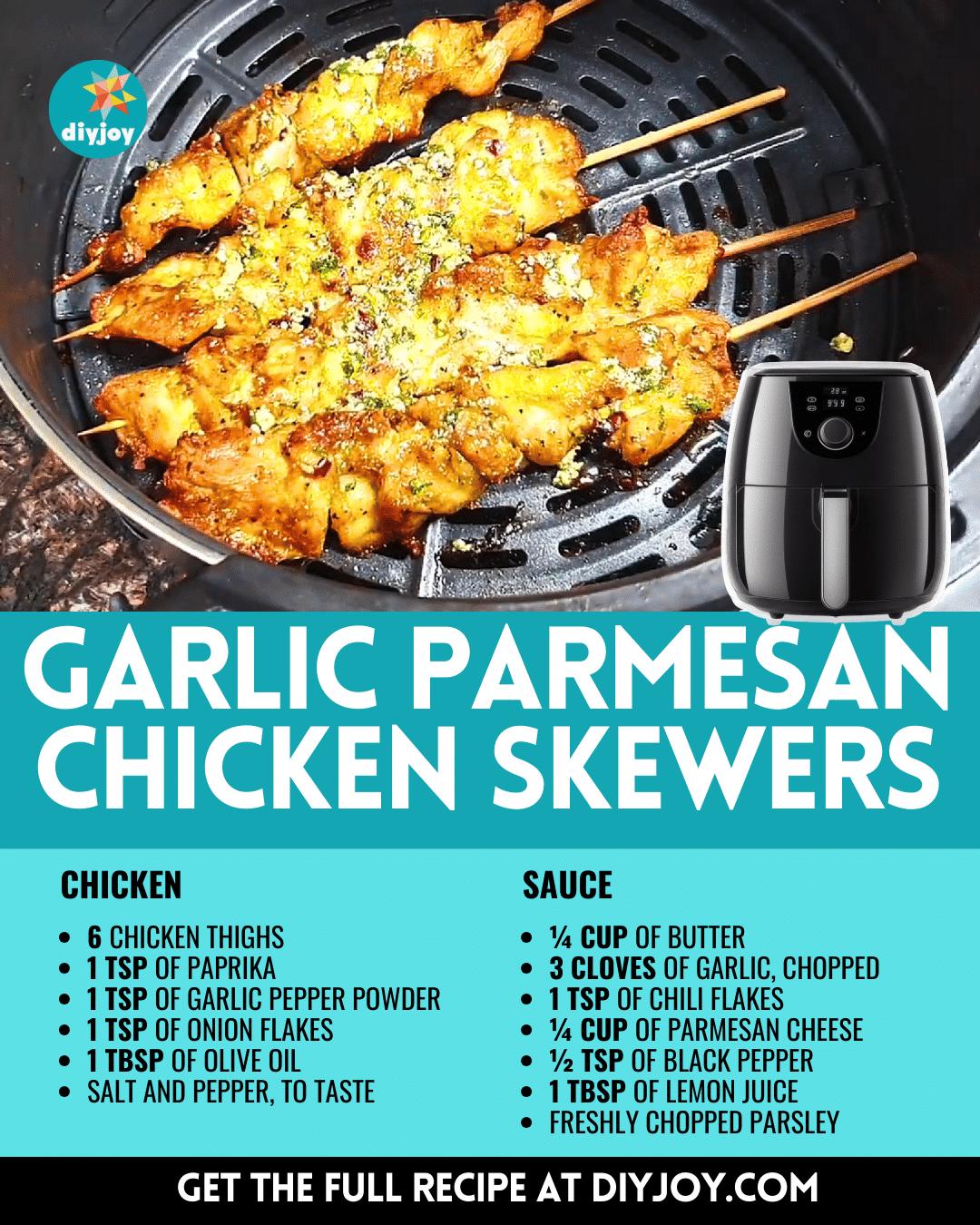 Air-Fryer Garlic Parmesan Chicken Skewers Recipe