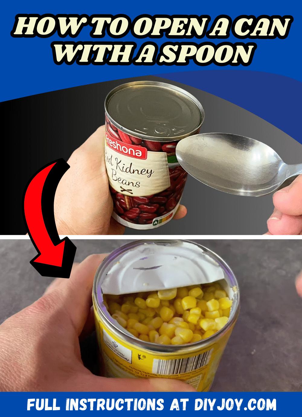 How To Open A Can With A Spoon Or Knife