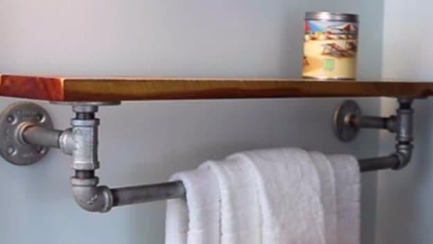 DIY Industrial Pipe Shelf, built from supplies most crafters already own and warmth that a bare corner was missing