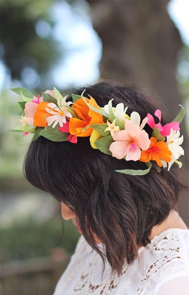 Coffee Filter Flower Crown, simple enough for a first attempt at the idea and style that outlasts the trend it started with